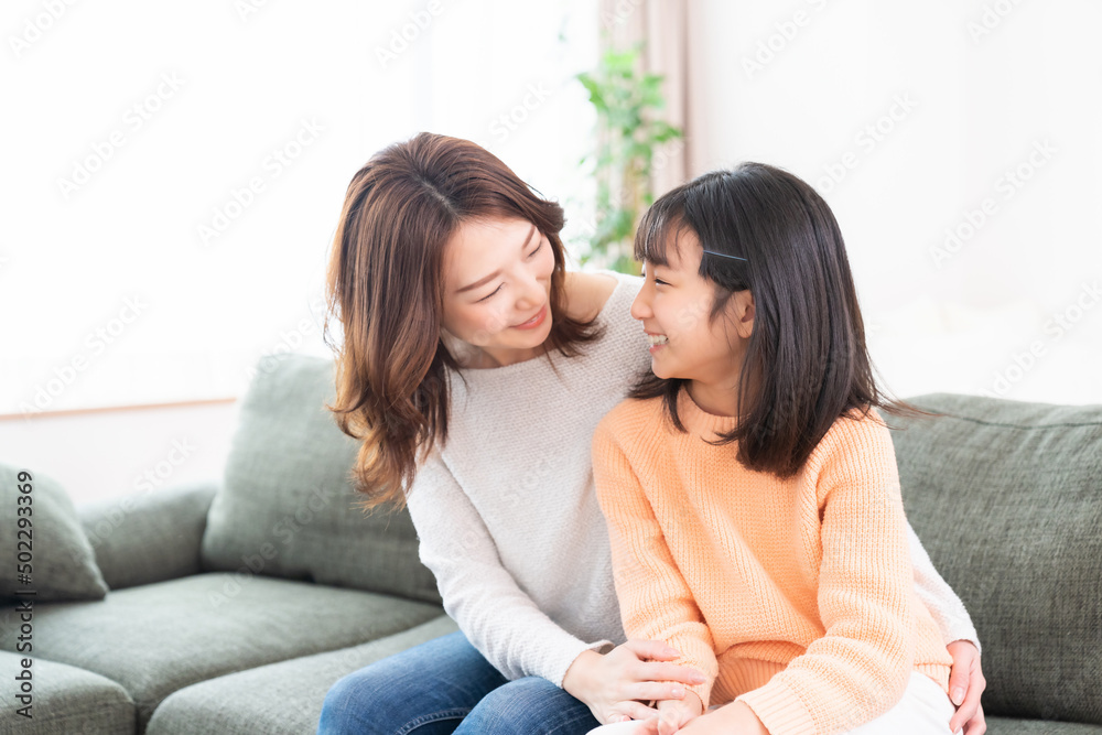 笑顔の親子 笑顔の親子