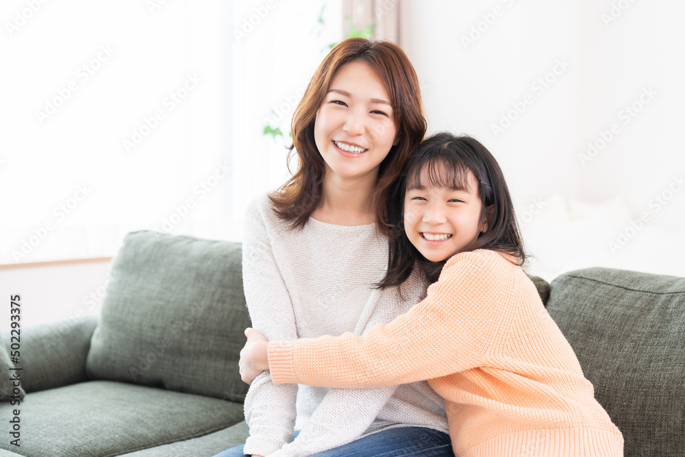 笑顔の親子 笑顔の親子