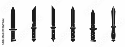 Canvas black bayonet weapon vector collection