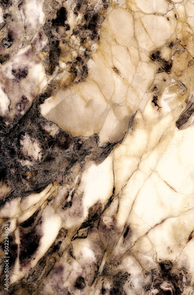 Old polished Carrara marble stone surface marbling. Pisa, Italy