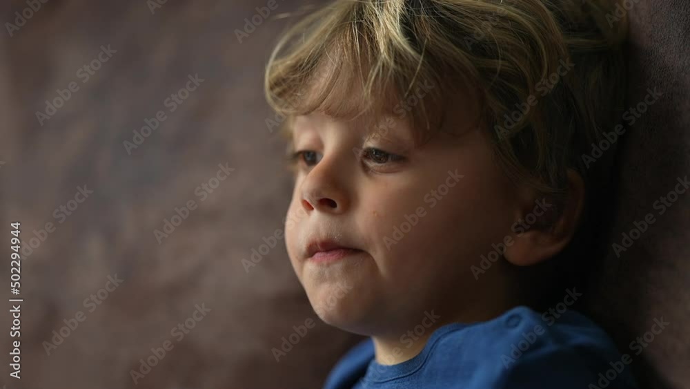 Little boy face watching entertainment cartoons profile closeup face hypnotized Little boy face watching entertainment cartoons profile closeup face hypnotized