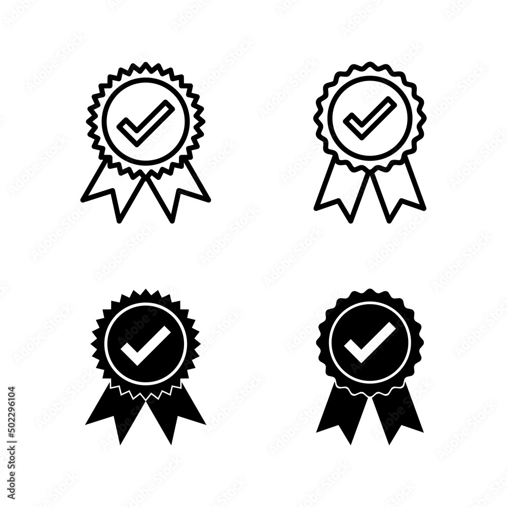 Approved icon vector. Certified Medal Icon Approved icon vector. Certified Medal Icon