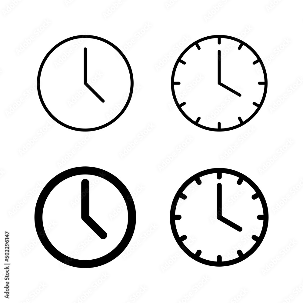 Clock icons vector. Time sign and symbol. watch icon Clock icons vector. Time sign and symbol. watch icon