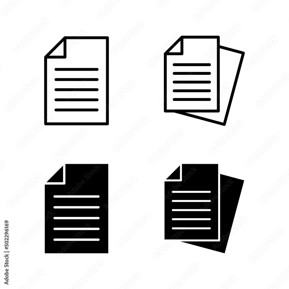 Document icons vector. Paper sign and symbol. File Icon Document icons vector. Paper sign and symbol. File Icon