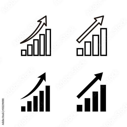 Growing graph Icons vector. Chart sign and symbol. diagram icon