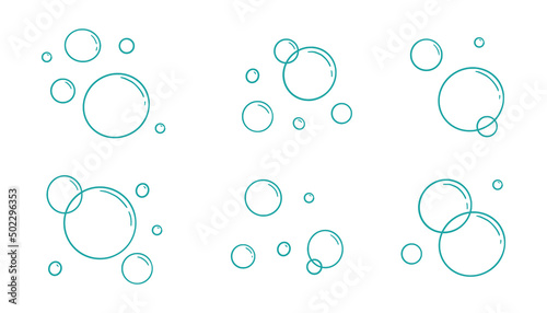 Water bubble doodle. Hand drawn line sketch style bubble sparkle. Water drop isolated vector illustration.