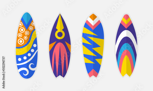 Summer sports flat sup board collection. - Vector.