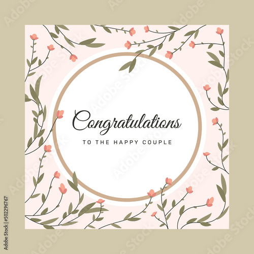 Hand drawn wedding congratulations card. - Vector.
