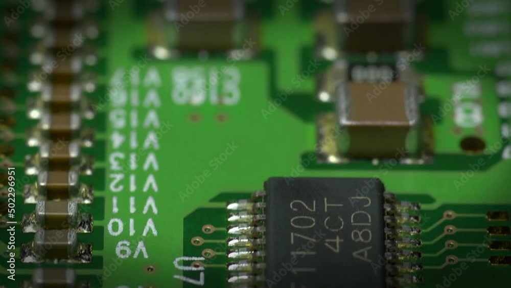 low level pass over a circuit board, shallow depth of field. low level pass over a circuit board, shallow depth of field.
