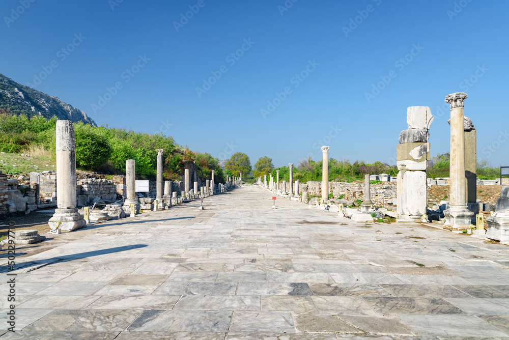 Awesome view of street in Ephesus (Efes) at Turkey