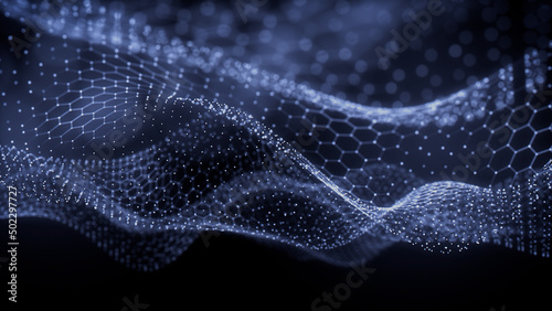 Medical Innovation Concept. Blue, Futuristic Digital Style. 3D Render.