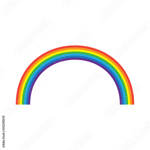 Rainbow on white background. Nature concept. Spring decoration. Vector illustration. stock image.
