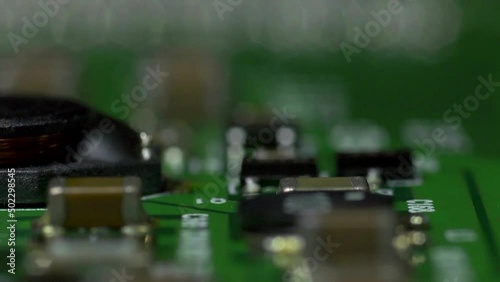 low level pass over a circuit board, shallow depth of field. photo