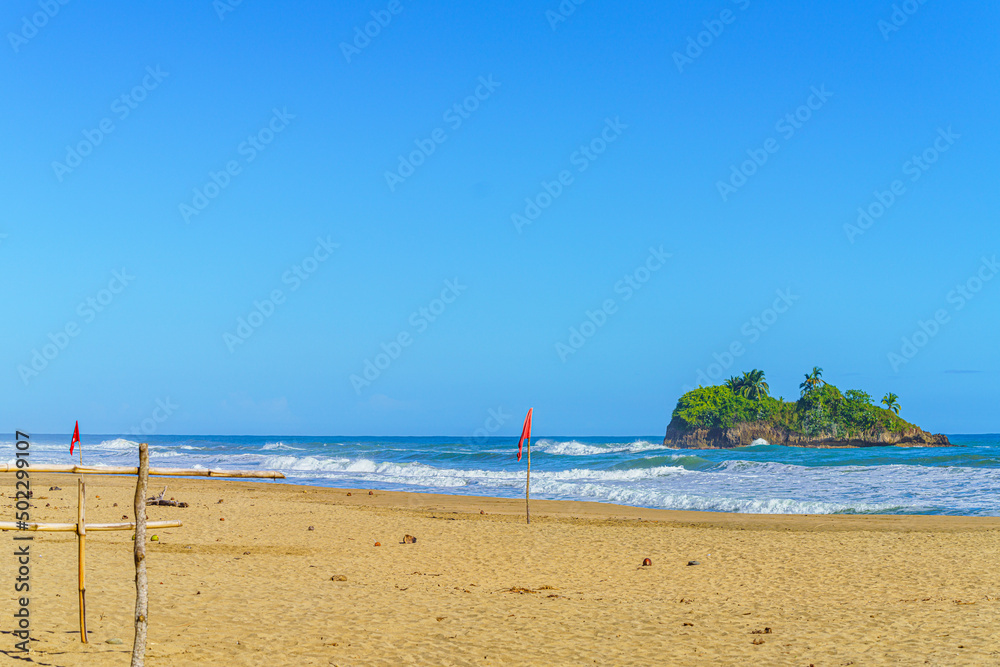 Playa Cocles, beautiful tropical Caribbean beach, Puerto Viejo, Costa Rica east coast and island Cocles