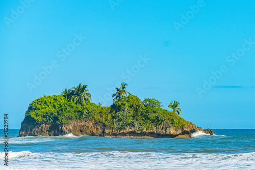 Playa Cocles  beautiful tropical Caribbean beach  Puerto Viejo  Limon province  Costa Rica east coast and island Cocles
