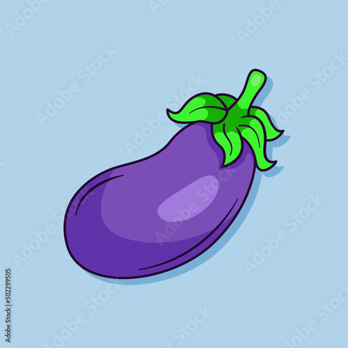 Eggplant cartoon vector art illustration