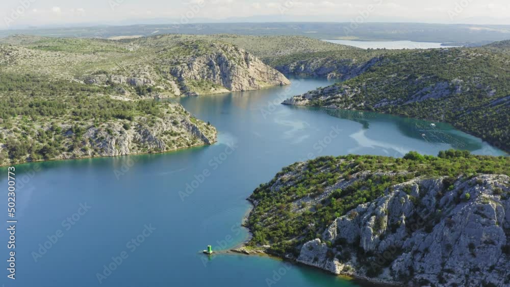 Aerial view of an estuary in Krka National Park, Croatia Aerial view of an estuary in Krka National Park, Croatia