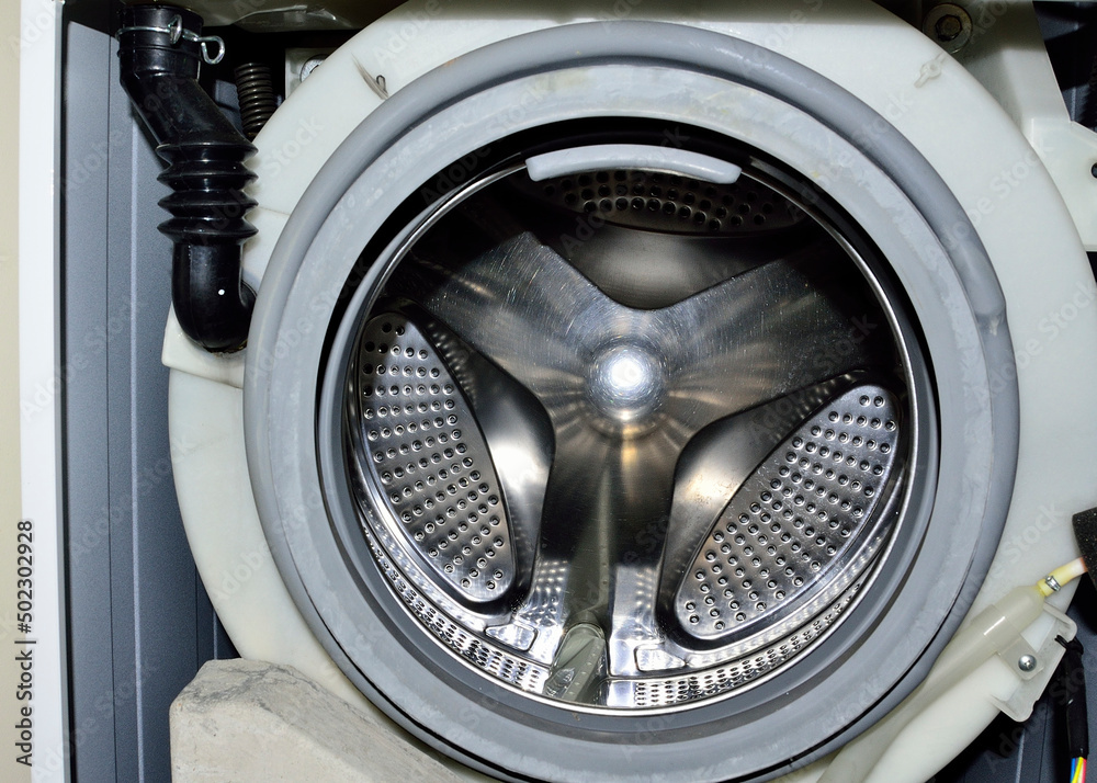 Open front load washing machine, ready to be serviced Open front load washing machine, ready to be serviced