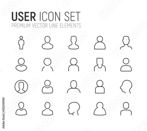 Simple line set of user icons.