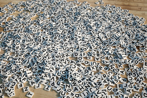 Obraz na plátně Letter tiles on wooden floor