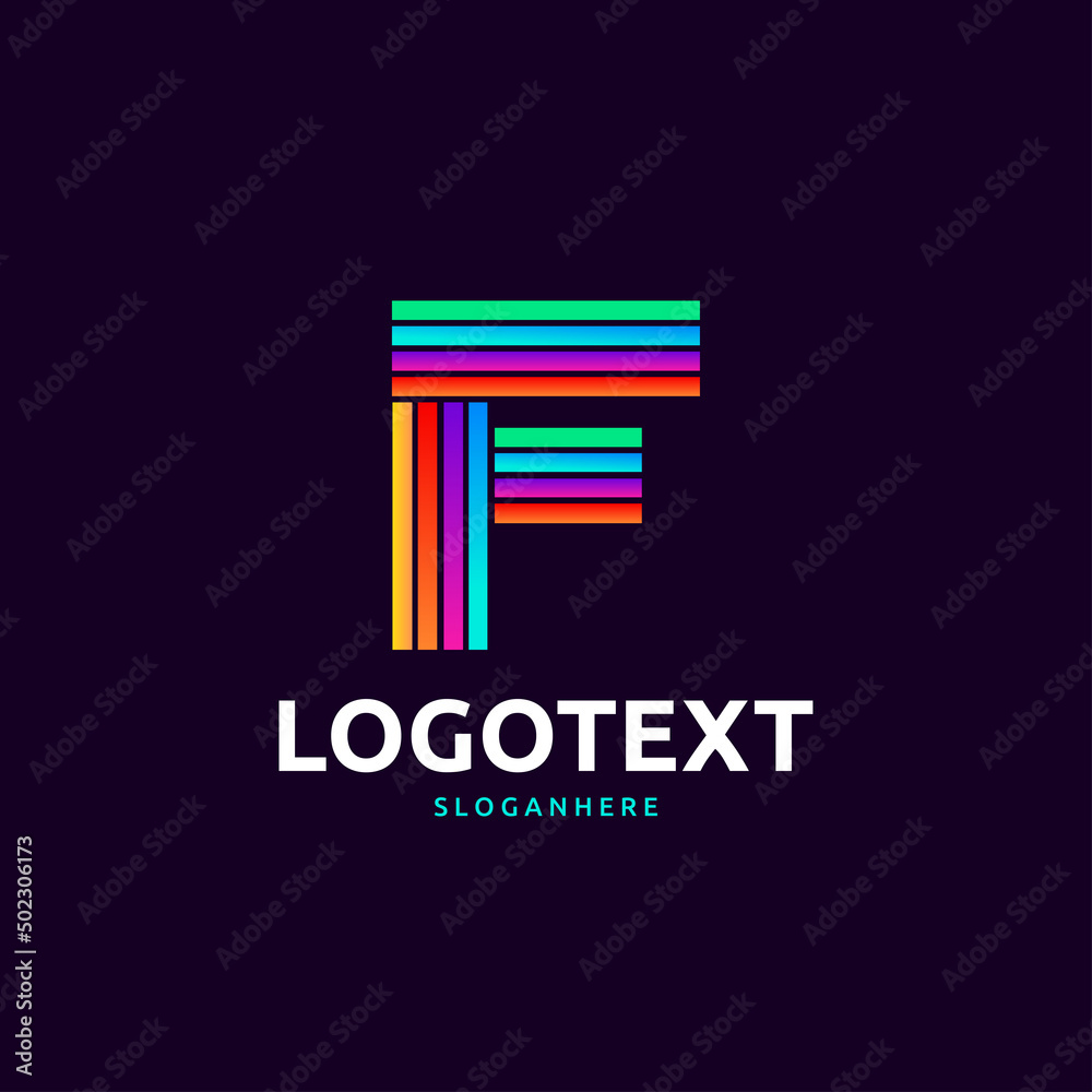 letter F logo letter F logo