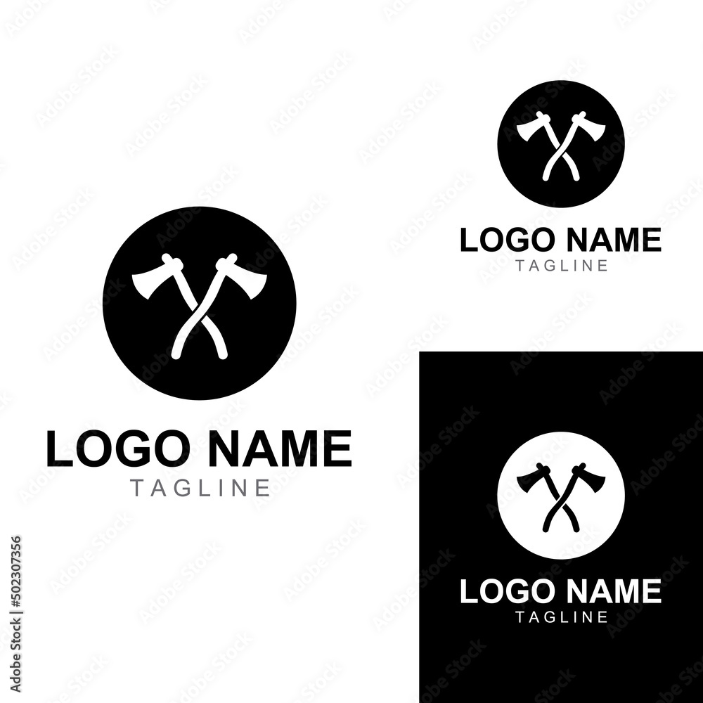 Axe logo/hatchet logo with concept design vector illustration template. Axe logo/hatchet logo with concept design vector illustration template.