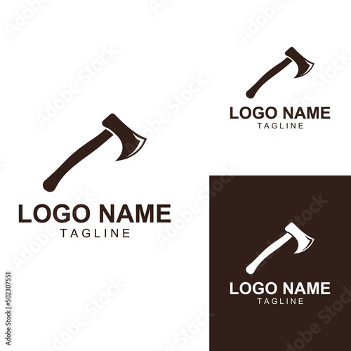 Axe logo/hatchet logo with concept design vector illustration template.