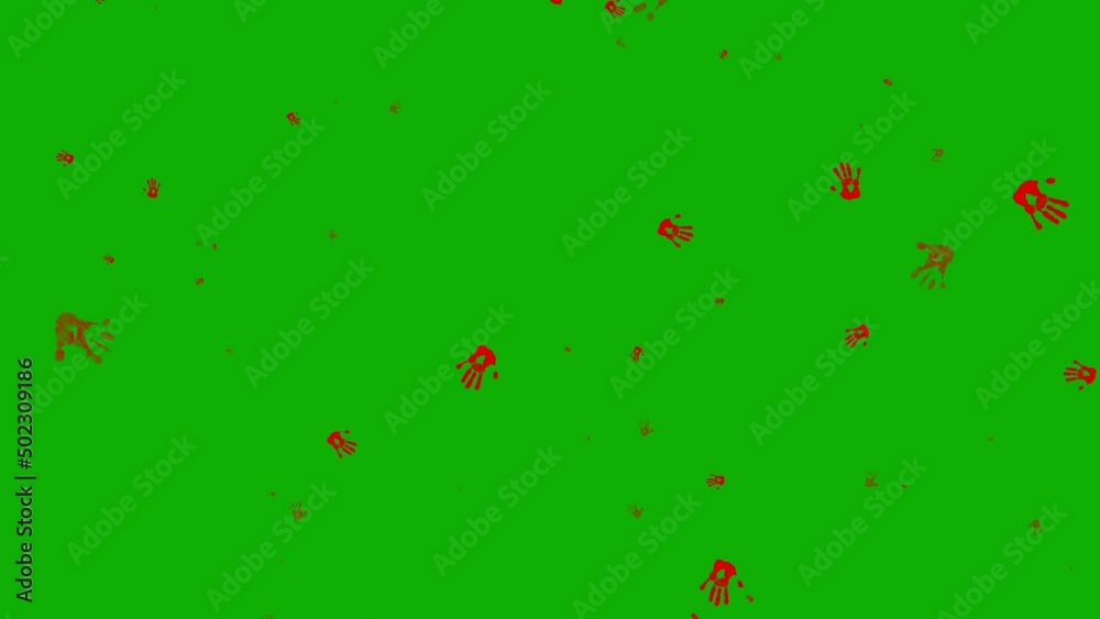 Scary blood hands motion graphics with green screen background Scary blood hands motion graphics with green screen background