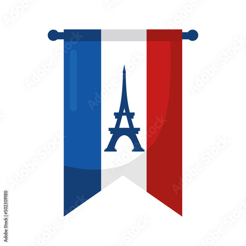 french flag with eiffel tower