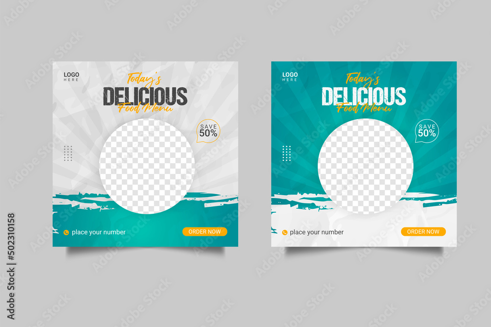 Food social media promotion and banner post design Food social media promotion and banner post design