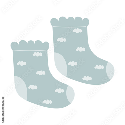 socks with clouds