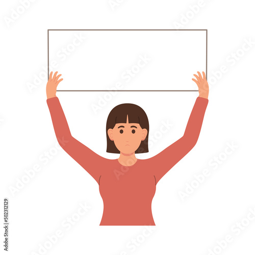 flat design holding banner