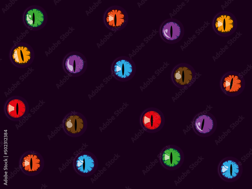 Evil eyes seamless background on dark violet vector illustration Evil eyes seamless background on dark violet vector illustration