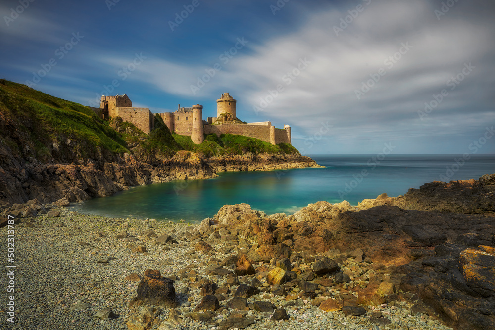 Fort la Latte is a magnificent fortress in northern France, situated on a picturesque rocky headland in the north-east of Brittany near Cape Cap Frehel.