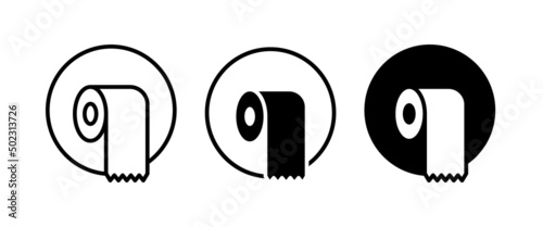 toilet tissue paper roll icon button, vector, sign, symbol, logo, illustration, editable stroke, flat design style isolated on white