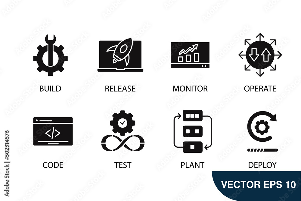 Software development icons set . Software development pack symbol ...