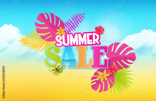 summer sale vector colorful elements, can be use for marketing.