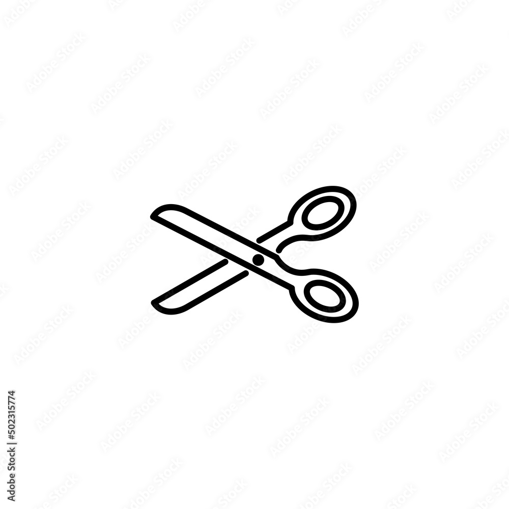Scissors line icon for web, mobile and infographics. Vector dark grey icon isolated on white background. eps 10 Scissors line icon for web, mobile and infographics. Vector dark grey icon isolated on white background. eps 10