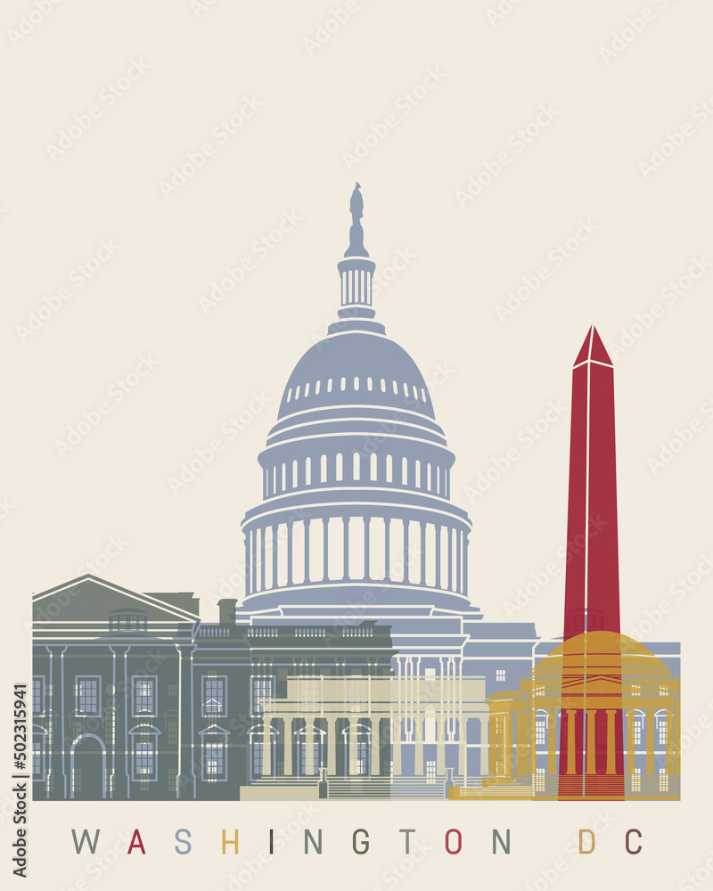 Washington DC skyline poster