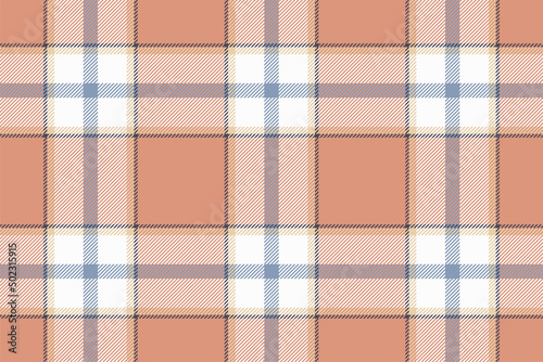 Plaid background, check seamless pattern in beige. Vector fabric texture for textile print, wrapping paper, gift card or wallpaper.