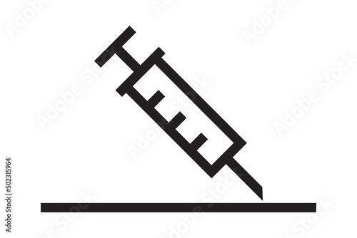 Syringe icon. Medical health injection. Vaccine drug symbol. Medicine vector illustration.