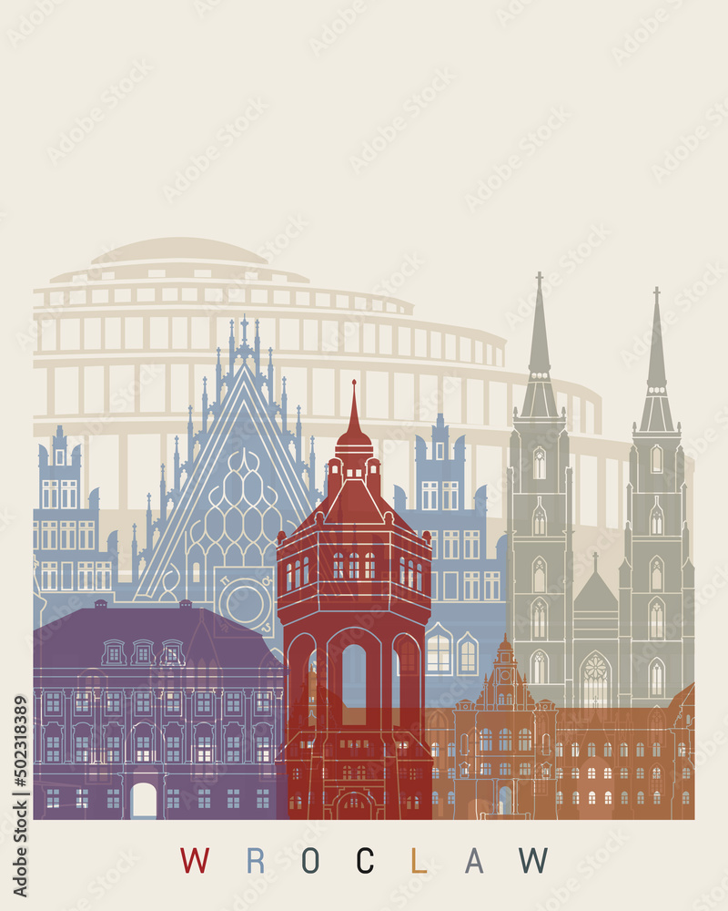 Fototapeta premium Wroclaw skyline poster