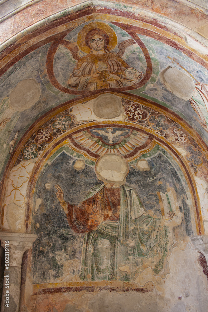 Fragment of the antique fresco in 