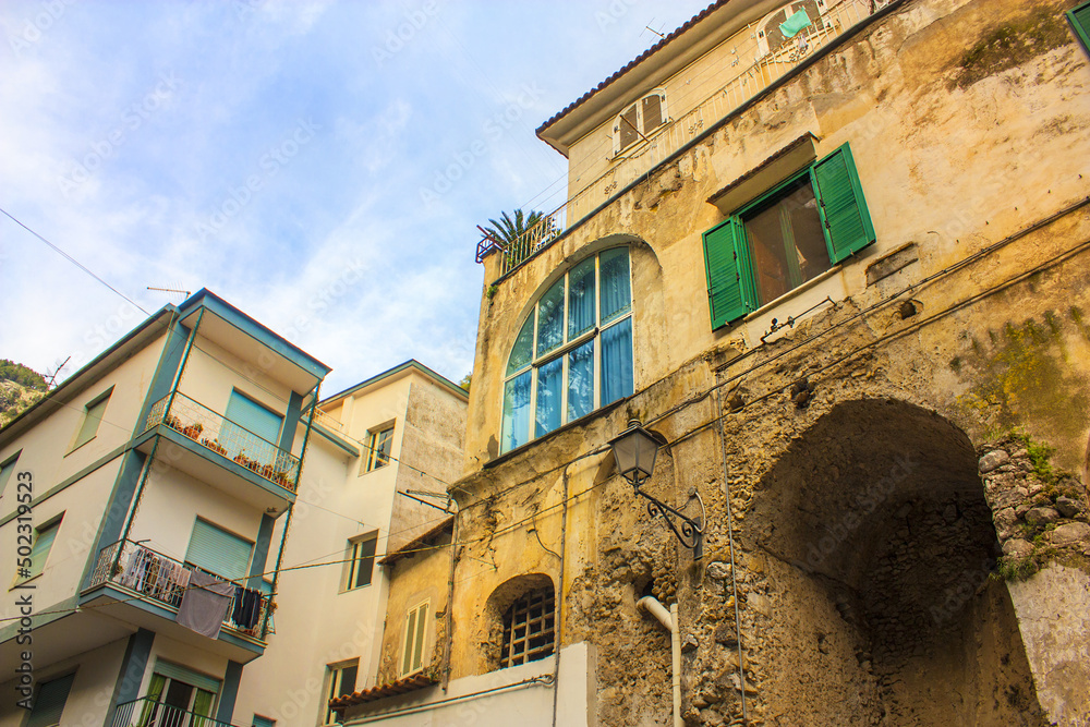 The ancient architecture of the city of Amalfi