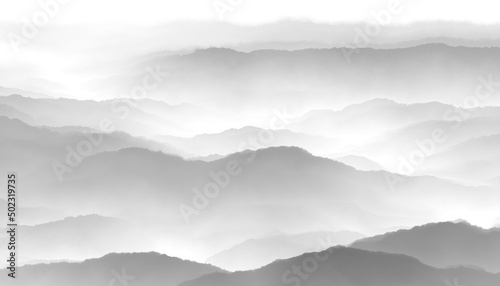 clouds in the mountains