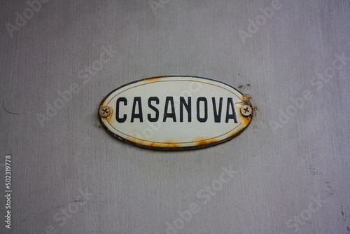 Classic Street Signs Casanova in Amalfi, Italy