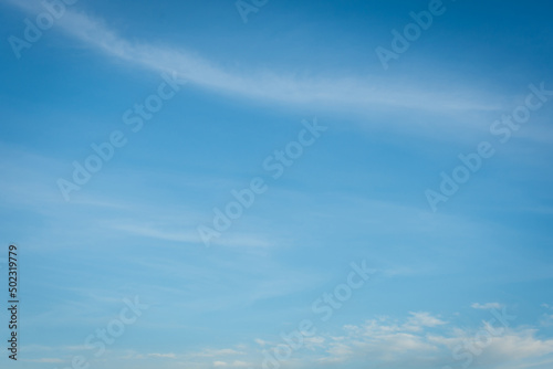 Blurred background from blue sky clouds in rainy season soft and blur focus.