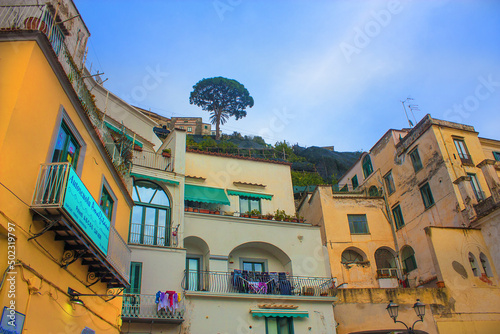 Fototapeta Naklejka Na Ścianę i Meble -  The ancient architecture of the city of Amalfi