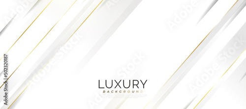 Luxury White and Gold Background with 3D Paper Cut Style. Elegant Background for Award, Nomination, Ceremony, Formal Invitation or Certificate Design
