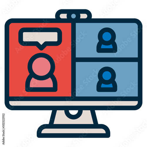 videoconference two tone icon